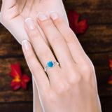 Oval Natural Stone Leaf Design Wedding Ring