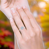 Art Deco Round Natural Stone Floral Ring