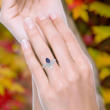 Pear Teardrop Natural Stone Wedding Ring
