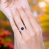 Round Natural Stone Floral Ring