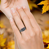 Oxidized Feather Ring