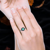 Oxidized Beaded Flower Oxidized Ring