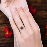 Oxidized Floral Twisted Rope Oxidized Ring