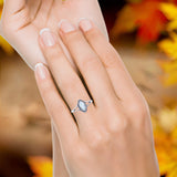 Marquise Lab Created White Opal Ring