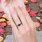 Beaded Halo Chevron Ring