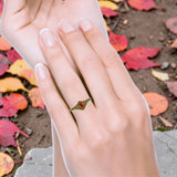 Beaded Halo Chevron Ring