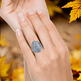  Oxidized Textured Cocktail Ring