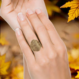  Oxidized Textured Cocktail Ring