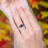 Three Stone Oval Natural Stone Trio Ring
