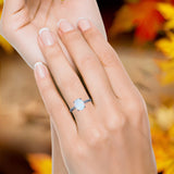 Solitaire Engagement Ring Oval Simulated Cubic Zirconia 925 Sterling Silver