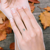 Oxidized Star & Moon Ring