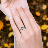 Oxidized Pear Teardrop Solitaire Ring