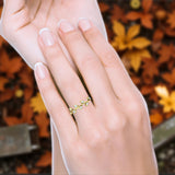 Leaf Band Oxidized Ring