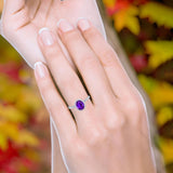 Art Deco Oval Natural Stone Halo Ring