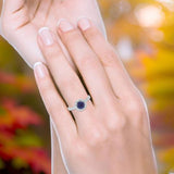 Art Deco Round Natural Stone Wedding Ring