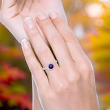 Art Deco Round Natural Stone Wedding Ring
