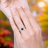 Art Deco Round Natural Stone Wedding Ring