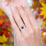 Two Piece Round Natural Stone Bridal Ring