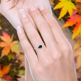 Art Deco Oval Natural Stone Solitaire Ring