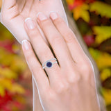Two Piece Round Natural Stone Bridal Ring