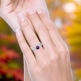 Two Piece Round Natural Stone Bridal Ring