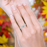 Round Natural Stone Leaf Style Ring