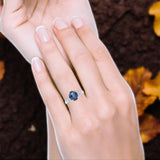 Art Deco Oval Natural Stone Trinity Ring