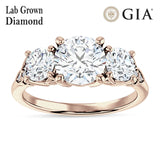 IGI Certified Round 2 Carat Lab Grown Diamond Trio Ring