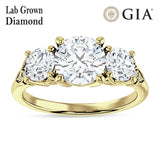 IGI Certified Round 2 Carat Lab Grown Diamond Trio Ring