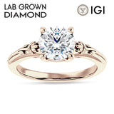IGI Certified Round 2 Carat Lab Grown Diamond Flower Ring