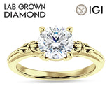 IGI Certified Round 3 Carat Lab Grown Diamond Flower Ring