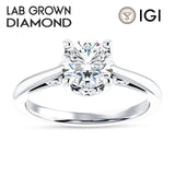 IGI Certified Round 2 Carat Lab Grown Diamond Art Deco Solitaire Ring