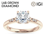 IGI Certified Round 2 Carat Lab Grown Diamond Art Deco Cluster Hidden Diamond Ring