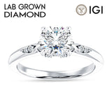 10K Gold IGI Certified Round 3 Carat Lab Grown Diamond Art Deco Cluster Hidden Diamond Ring