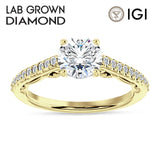 IGI Certified Round 3 Carat Lab Grown Diamond Art Deco Cluster Filigree Ring