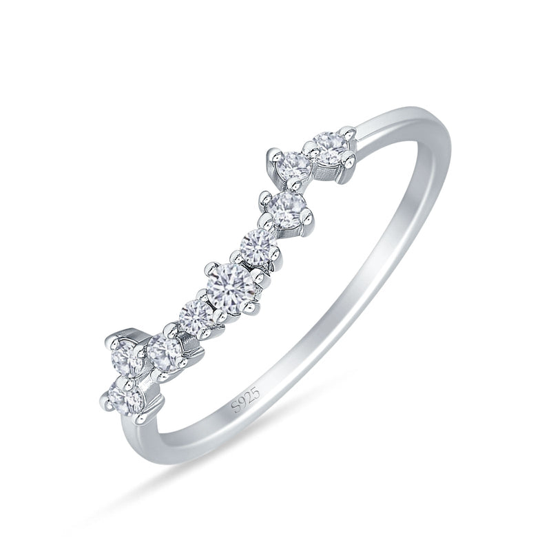 Round CZ Contour Band