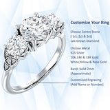IGI Certified Round 1 Carat Lab Grown Diamond Trio Ring
