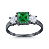 Princess Cut Engagement Ring Simulated Cubic Zirconia 925 Sterling Silver
