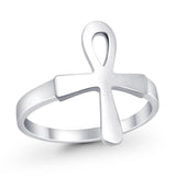 925 Sterling Silver Ankh Ring Plain Simple Egyptian Design Ring