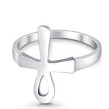 925 Sterling Silver Ankh Ring Plain Simple Egyptian Design Ring