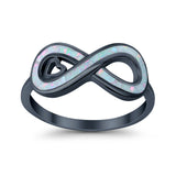 Infinity Heart Promise Ring Lab Created Opal Cubic Zirconia 925 Sterling Silver