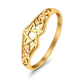 Pentagram Star Plain Ring Celtic Filigree Design 925 Sterling Silver