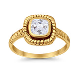 Cable Shank Design Wedding Ring Simulated Cubic Zirconia 925 Sterling Silver
