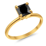 Solitaire Wedding Ring Princess Cut Simulated Cubic Zirconia 925 Sterling Silver