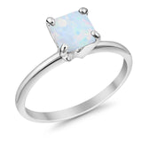 Solitaire Wedding Ring Princess Cut Simulated Cubic Zirconia 925 Sterling Silver