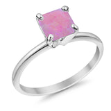 Solitaire Wedding Ring Princess Cut Simulated Cubic Zirconia 925 Sterling Silver