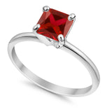 Solitaire Wedding Ring Princess Cut Simulated Cubic Zirconia 925 Sterling Silver