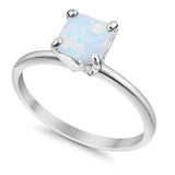 Solitaire Wedding Ring Princess Cut Simulated Cubic Zirconia 925 Sterling Silver