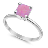 Solitaire Wedding Ring Princess Cut Simulated Cubic Zirconia 925 Sterling Silver