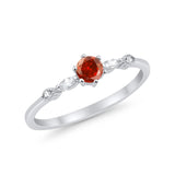 Petite Dainty Art Deco Wedding Engagement Ring Round Marquise Simulated Cubic Zirconia 925 Sterling Silver